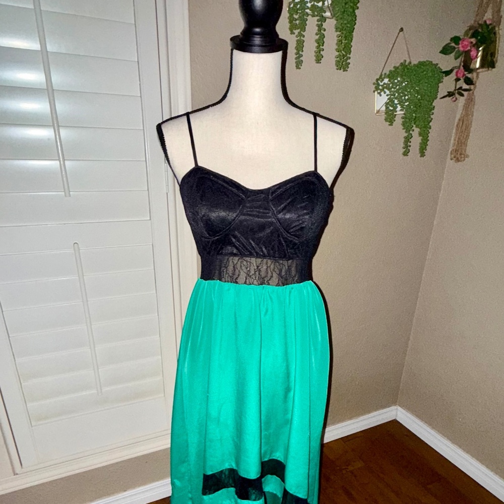 Chic Black and Teal High Low Dress Junior size 5